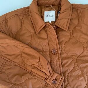 Madewell Women's Airpuff Shirt-Jacket Warm Coffee Size L arge NWOT NG623
